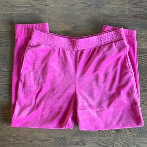 Cozy Pink Velour Joggers. Size L. Pockets!